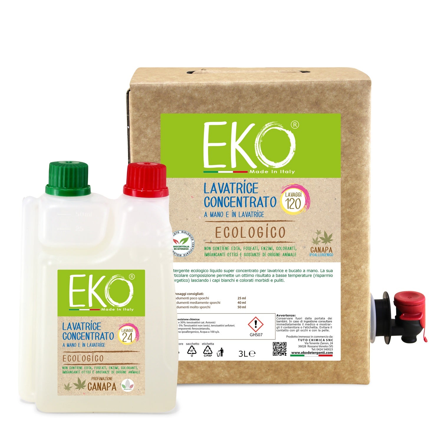 Bag in Box Kit Eko detersivo ecologico lavatrice e  bucato a mano