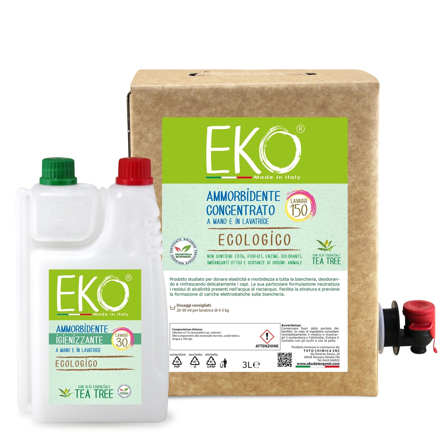Eko ammorbidente tea tree liquido Bag in Box Kit