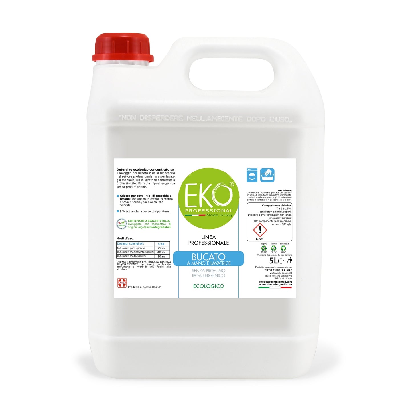 Detersivo lavatrice professionale ecologico Eko Professional