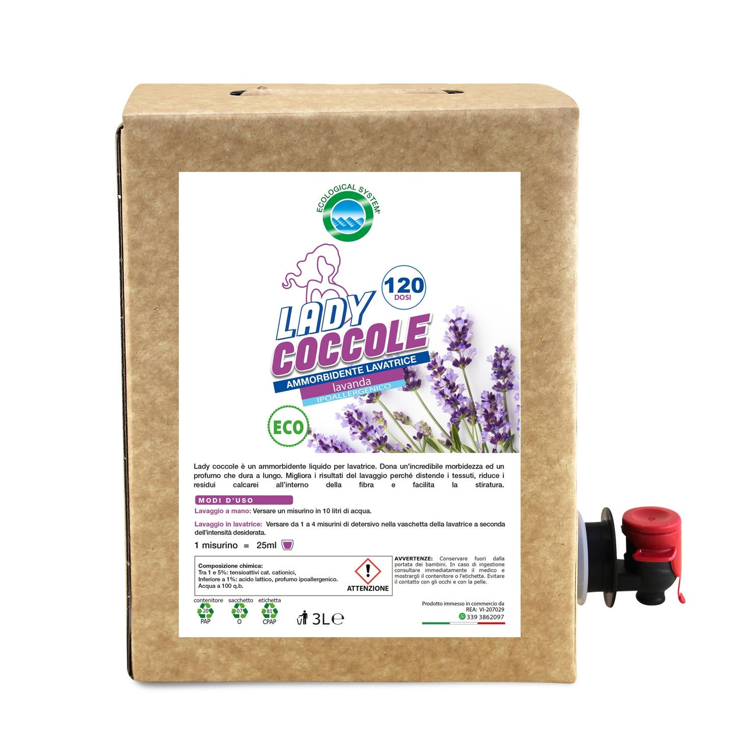 ammorbidente lavanda ecologico lady coccole 3l