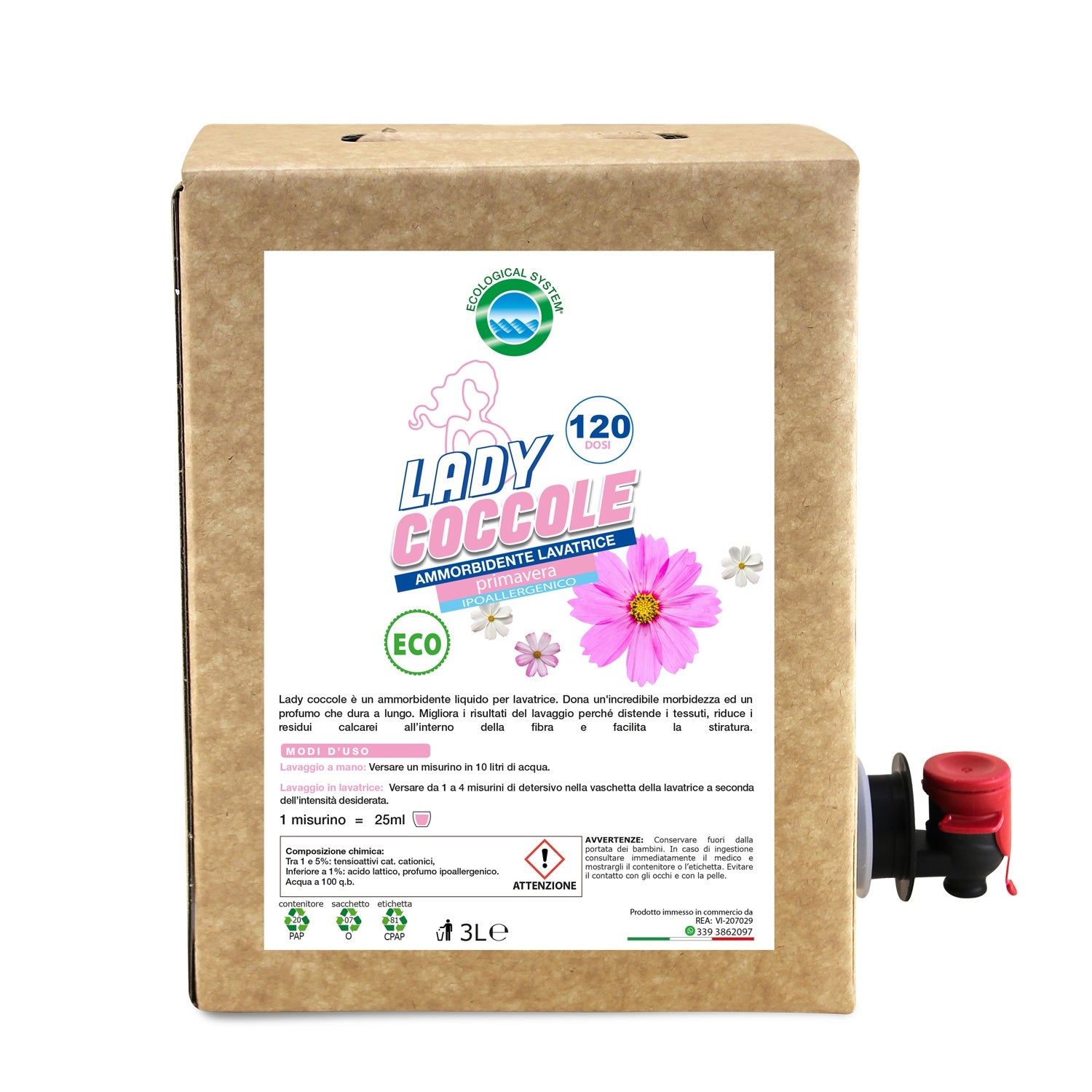 ammorbidente lavatrice bag in bog 3l