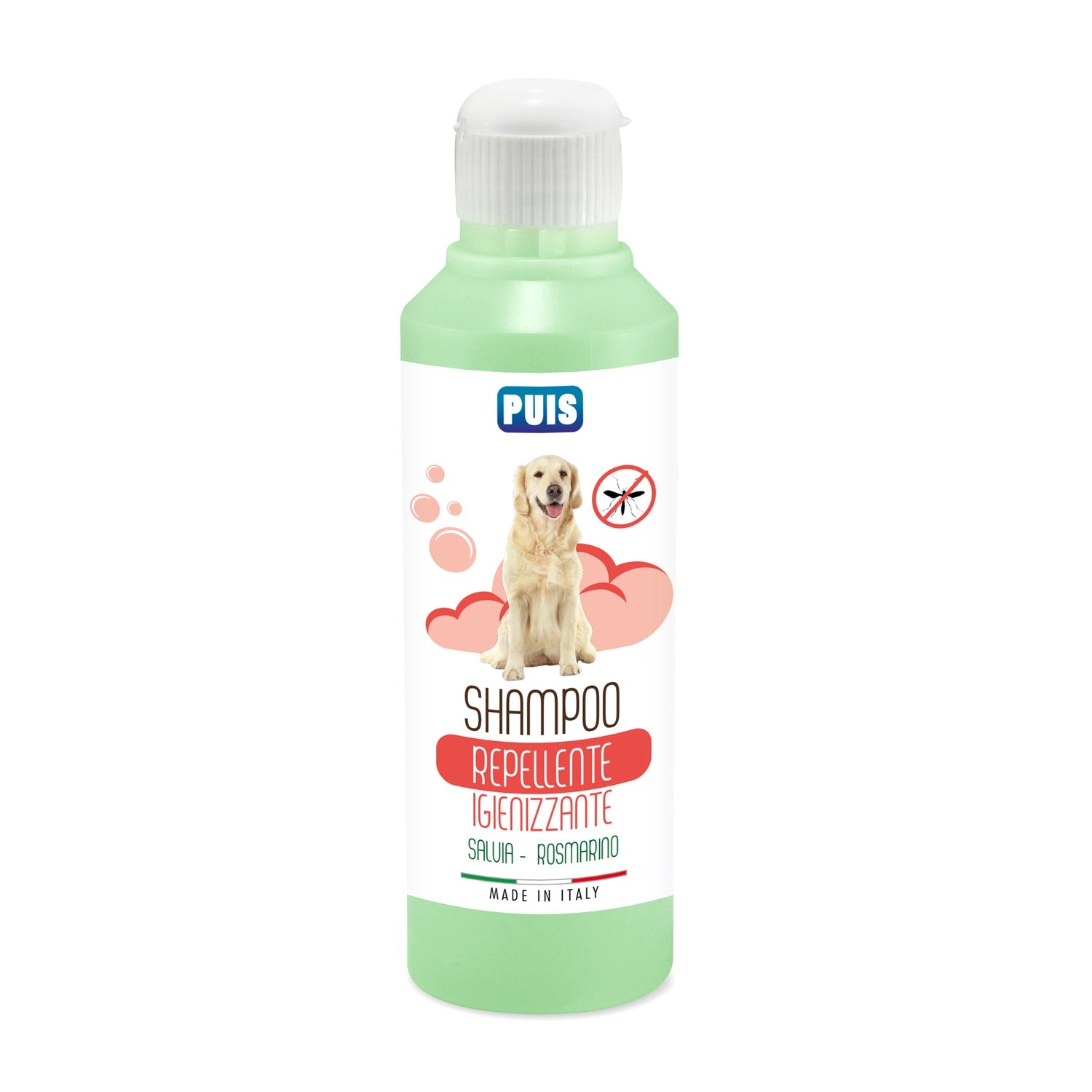 Puis Shampoo Cani Repellente Igienizzante, Salvia e Rosmarino Ipoallergenico - 220ml