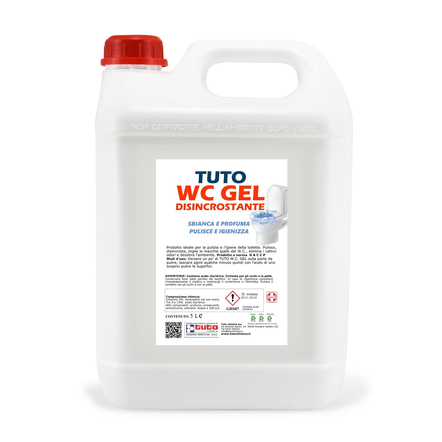 detergente wc gel professionale 5l