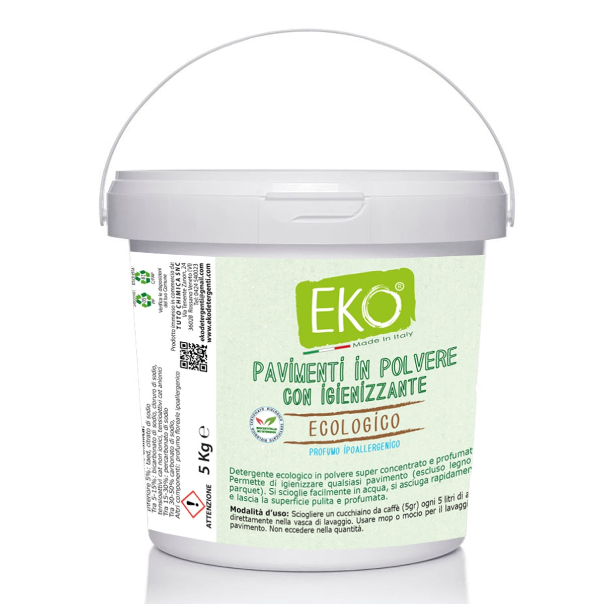 Eko detergente pavimenti in polvere ecologico con igienizzante