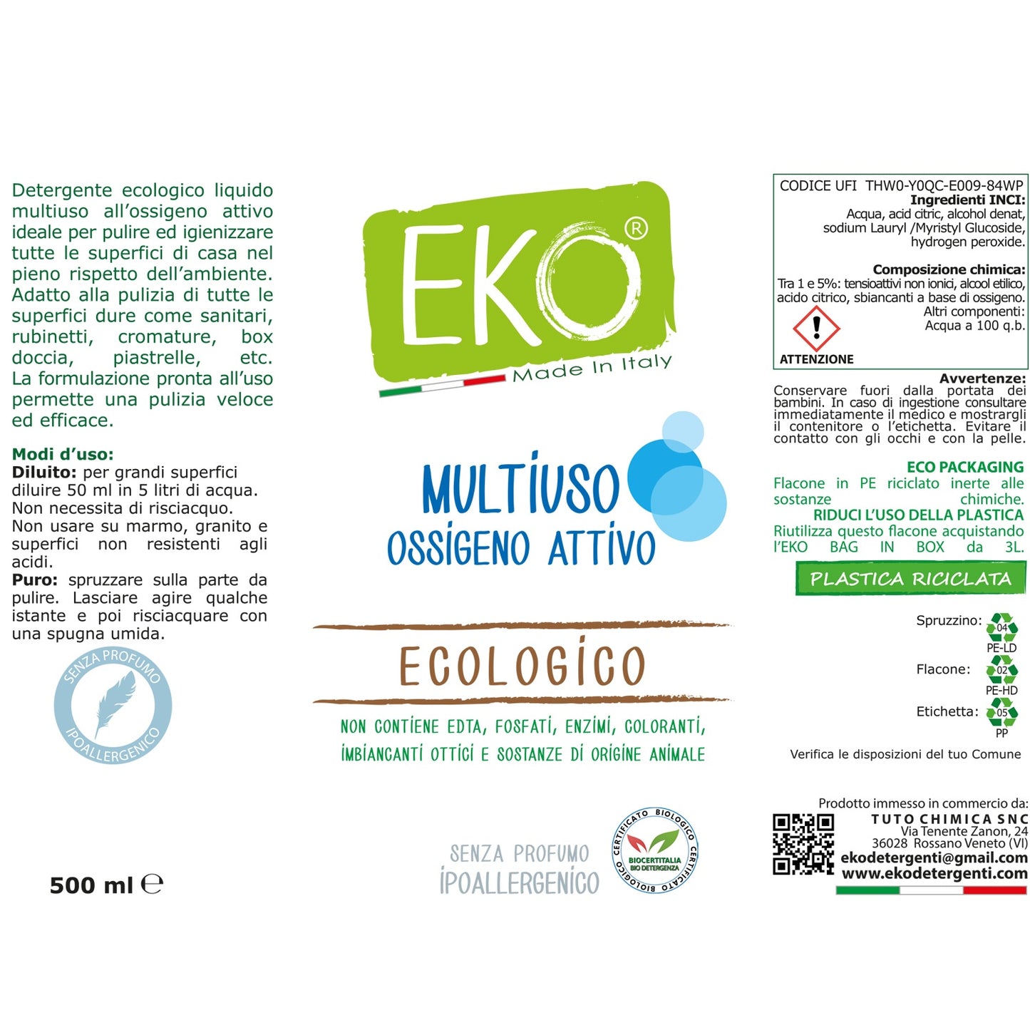 Eko multiuso all’ossigeno attivo ecologico