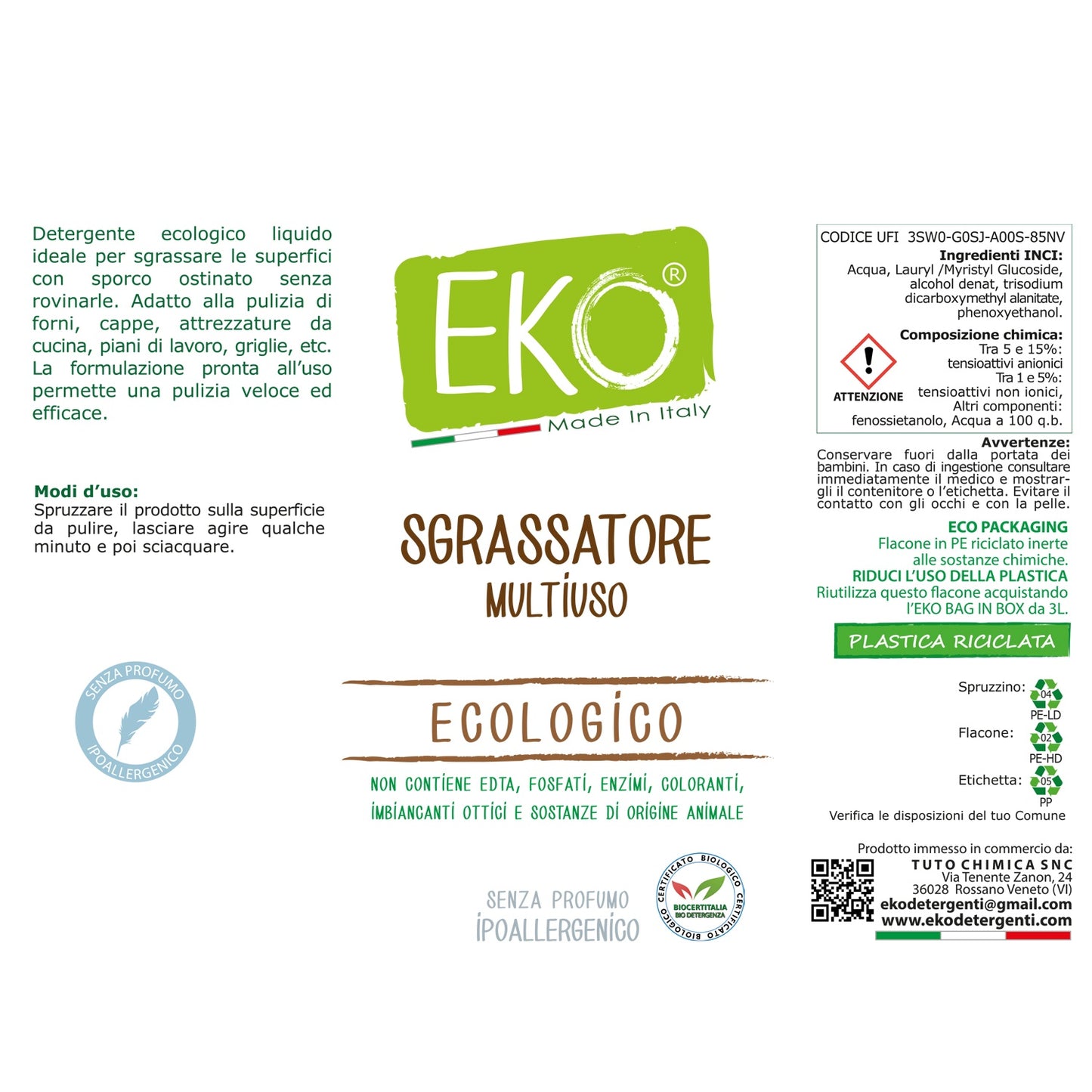 Eko sgrassatore multiuso ecologico