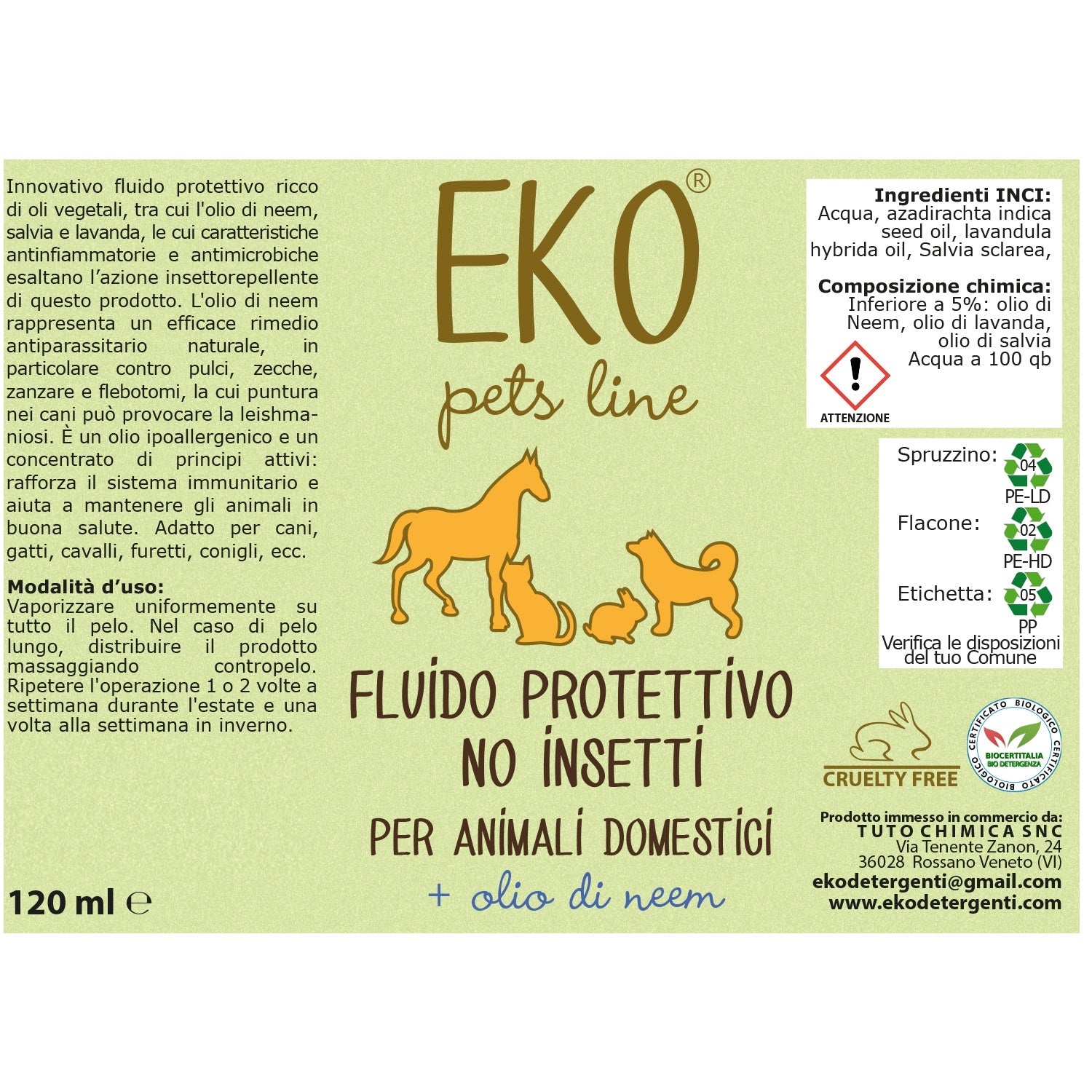 Eko fluido protettivo no insetti con olio di neem