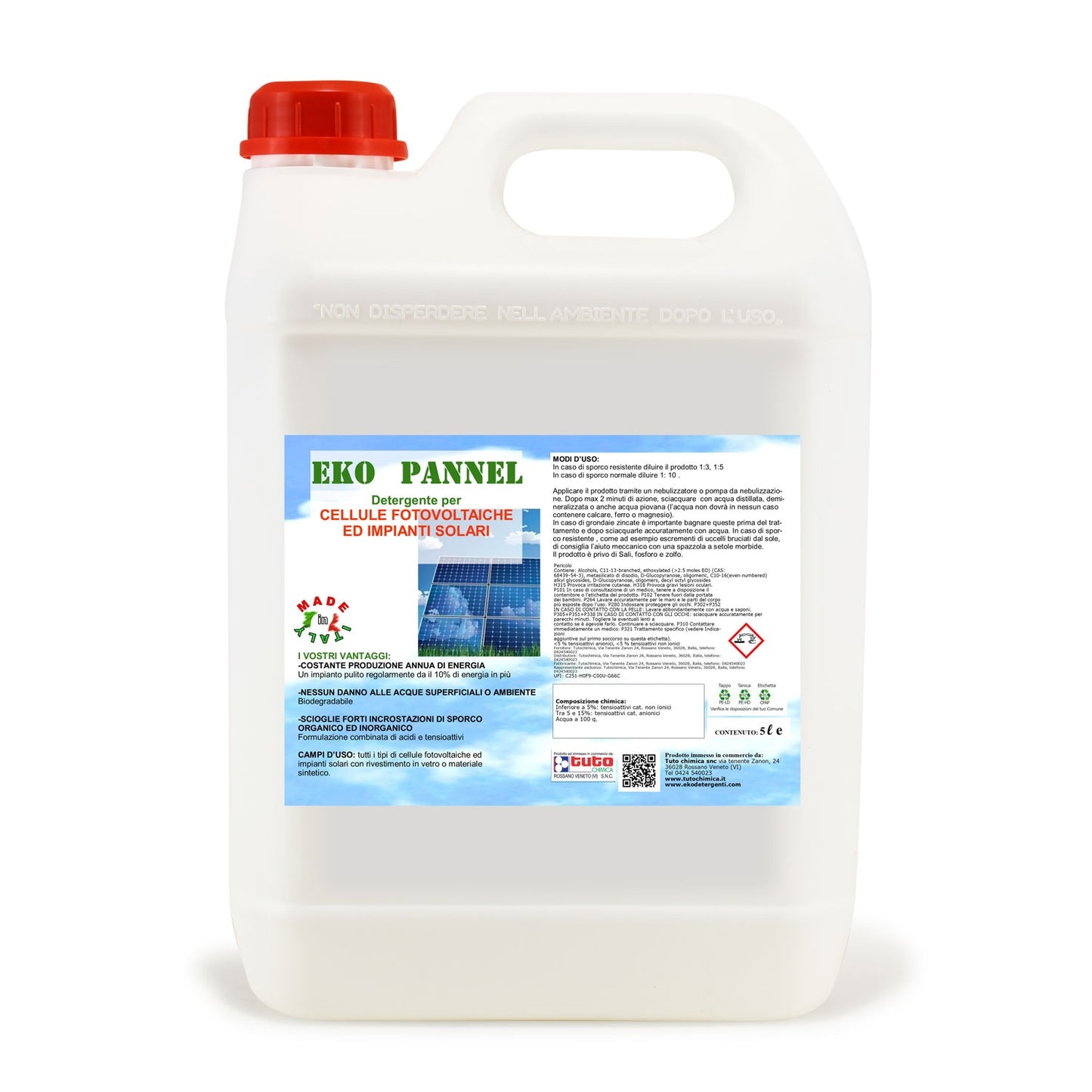 Eko pannel detergente per pannelli solari 5l