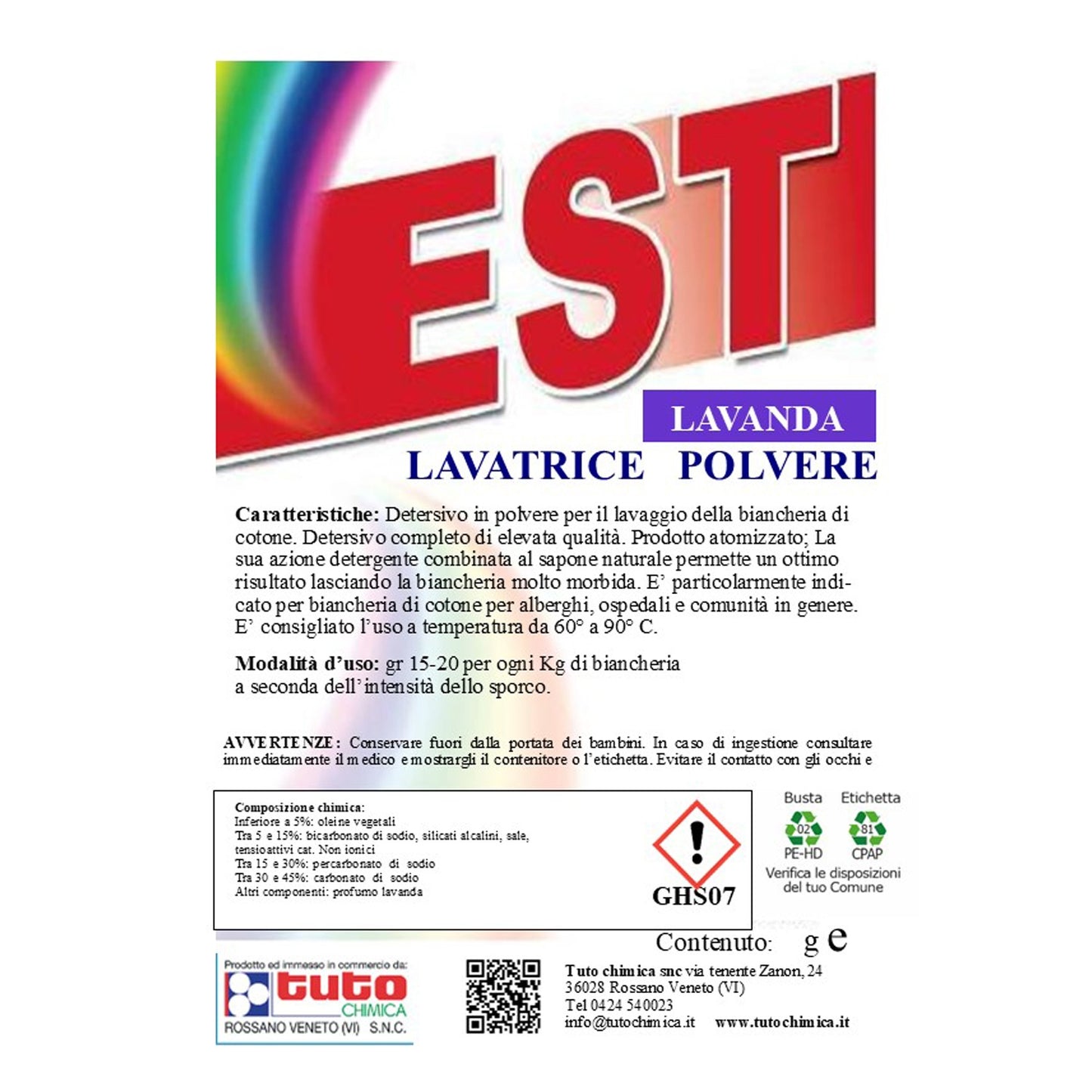 Est detersivo lavatrice in polvere Lavanda