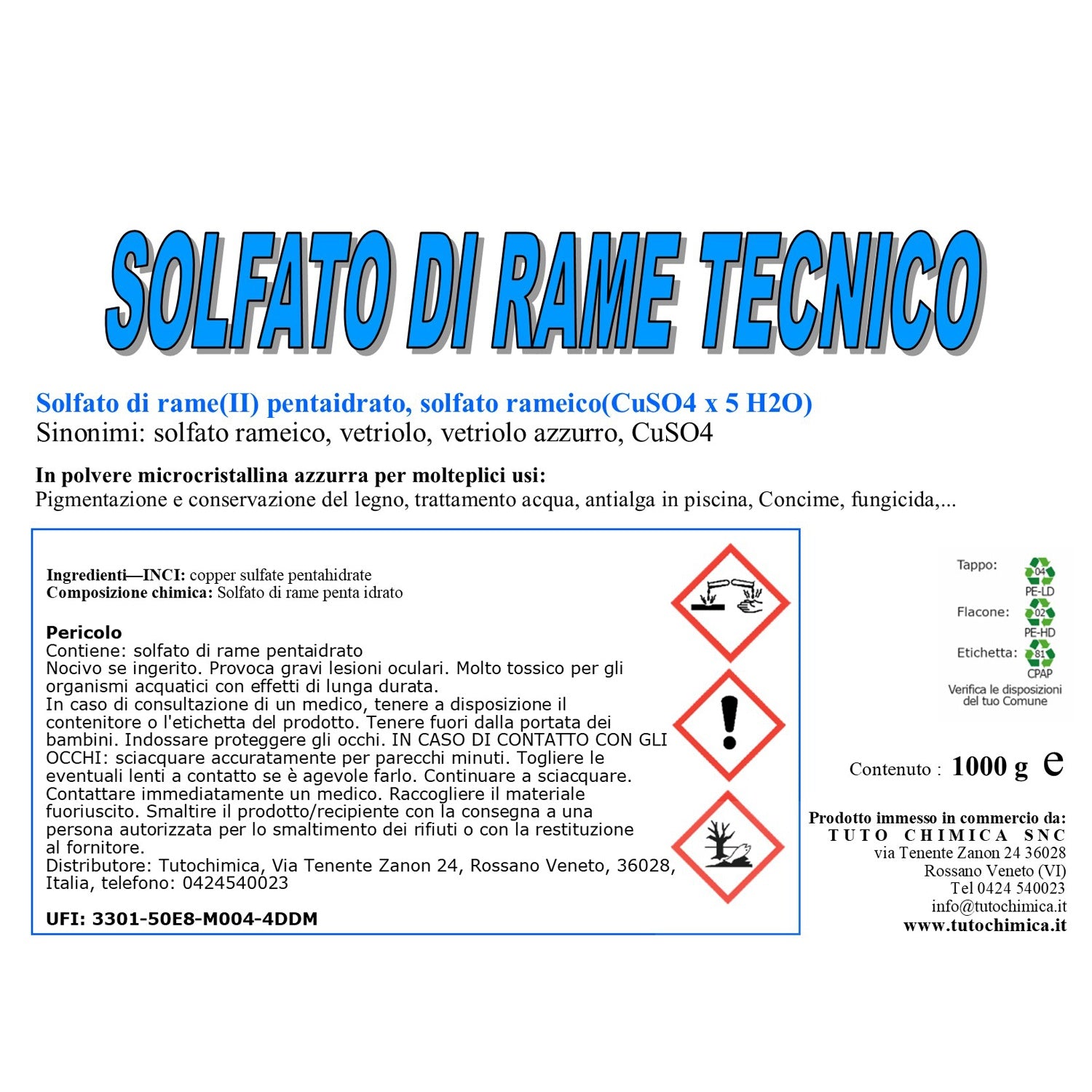 Sanco Industries Radice Distruttore - 0,9 Kg (32 Oz) - Solfato Di Rame Pentaidrato