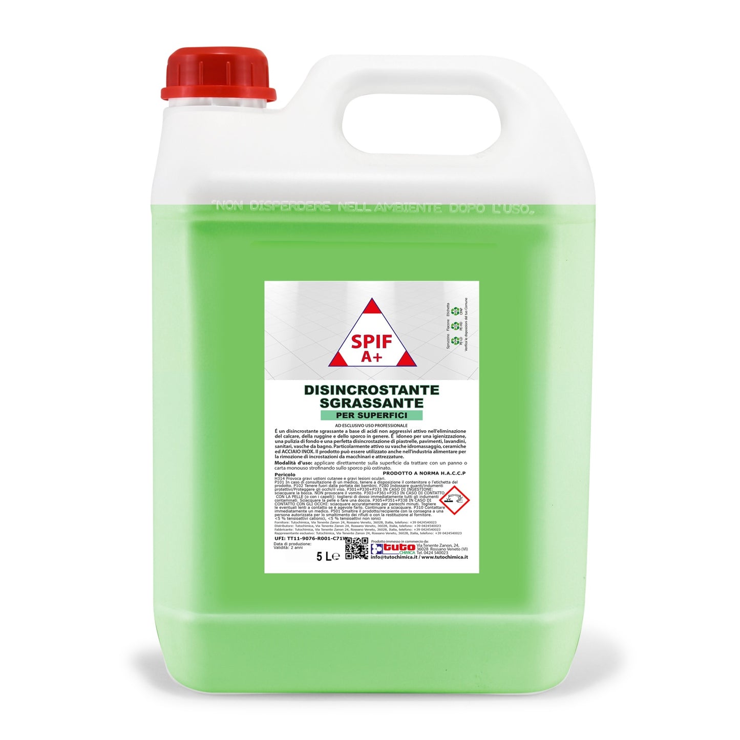 Disincrostante sgrassante anticalcare Spif a+ 5L
