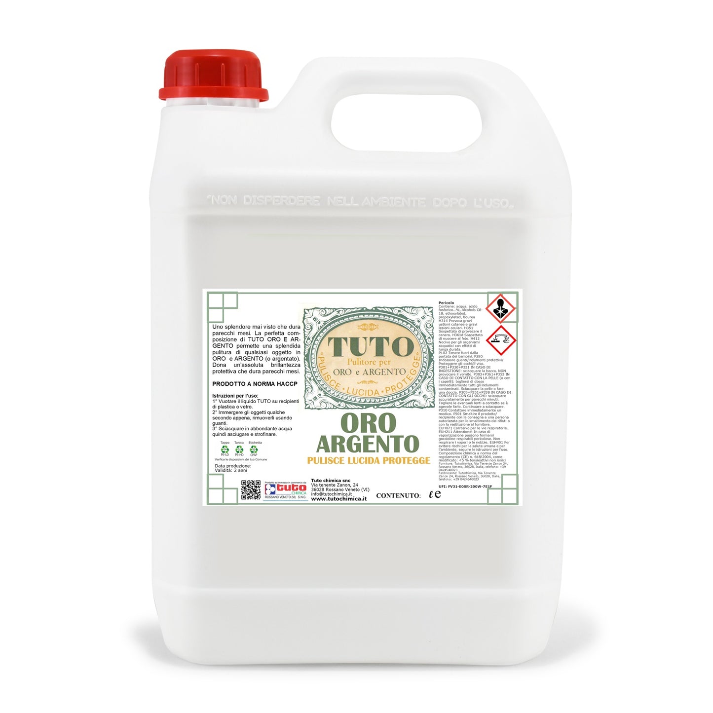 Detergente disossidante pulizia oro e argento