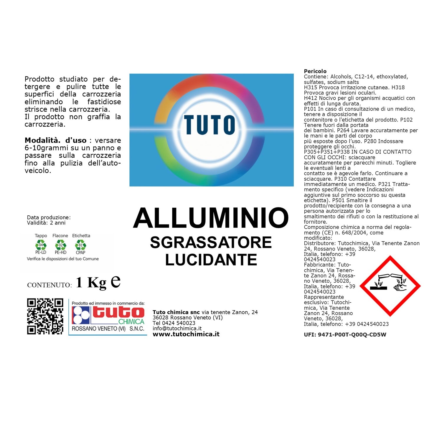 Tuto alluminio sgrassatore lucidante