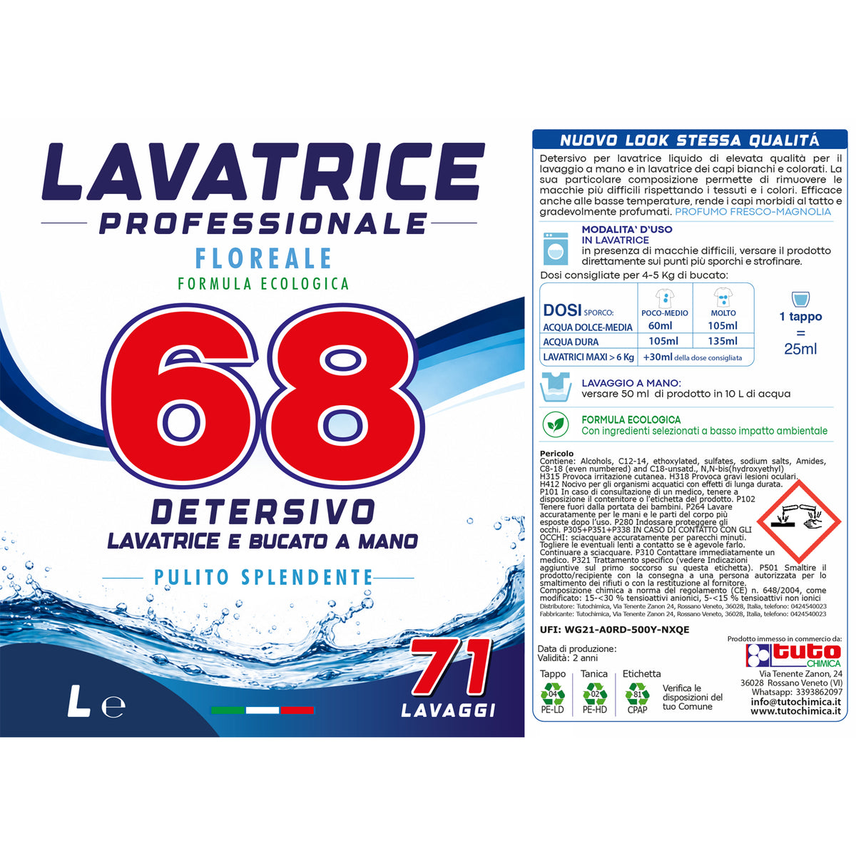 Detersivo lavatrice liquido 68