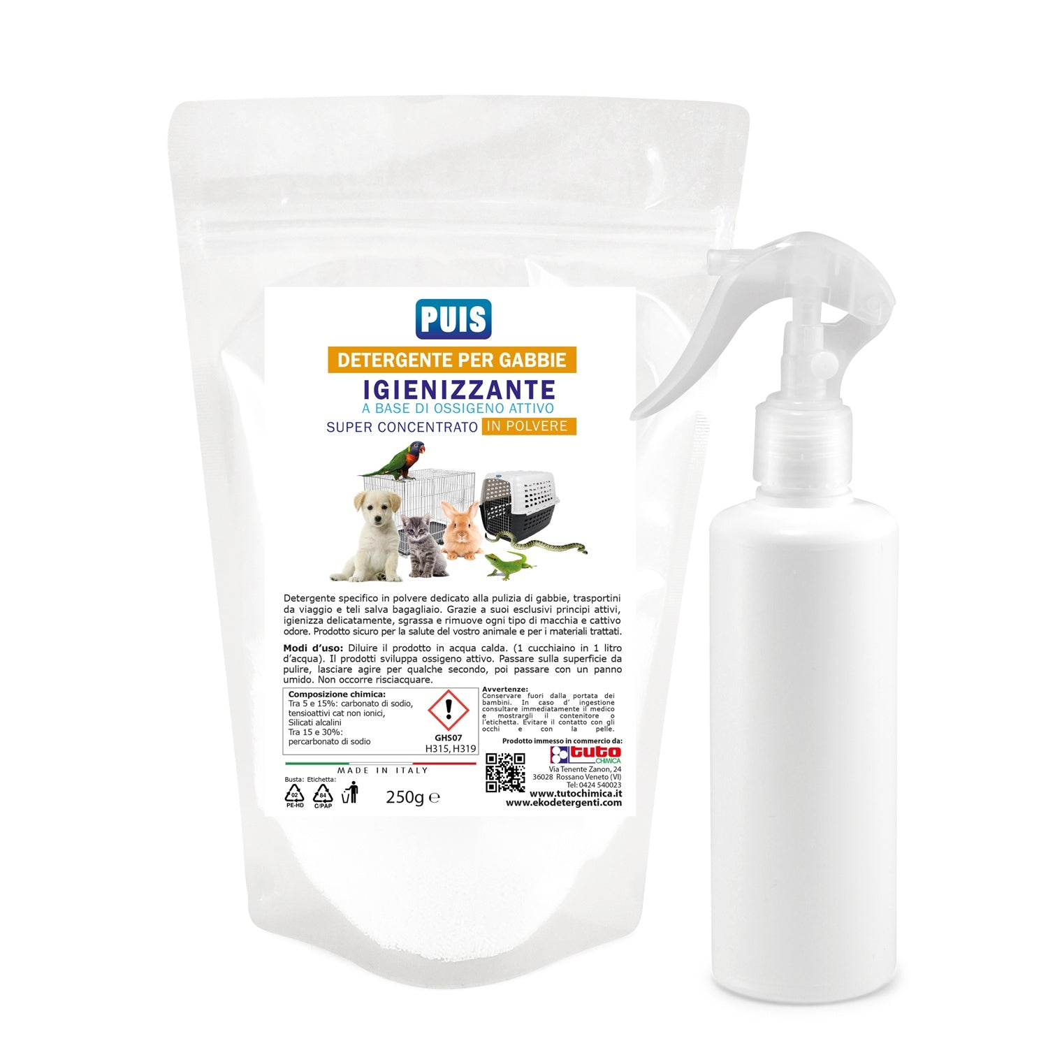 Detergente per gabbie e trasportini igienizzante 250g