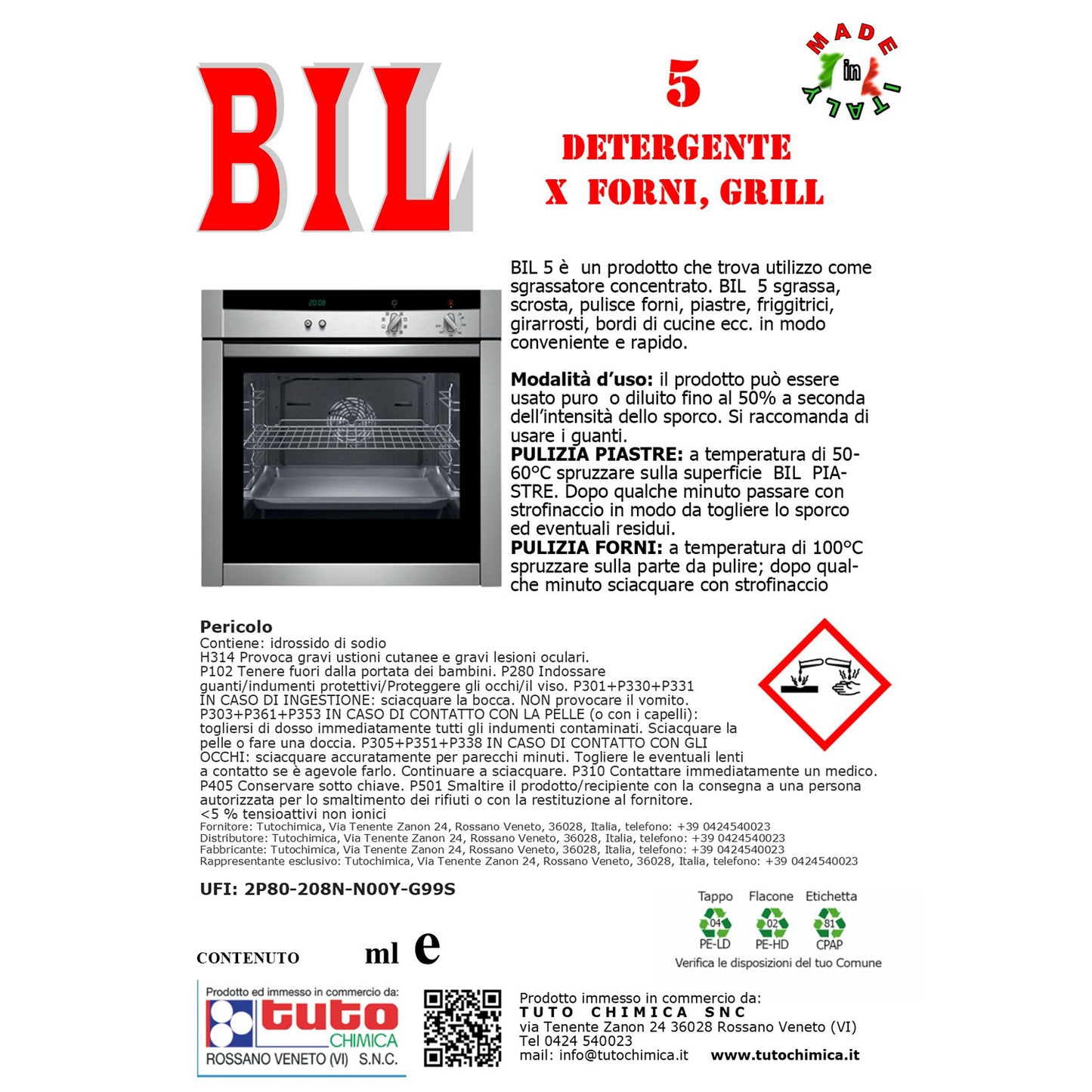 Bil 5 sgrassante per forni, grill, piastre