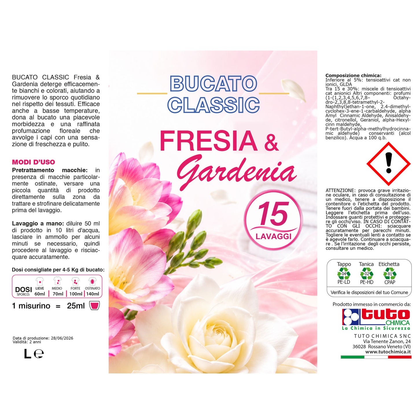Detersivo lavatrice classic fresia e gardenia