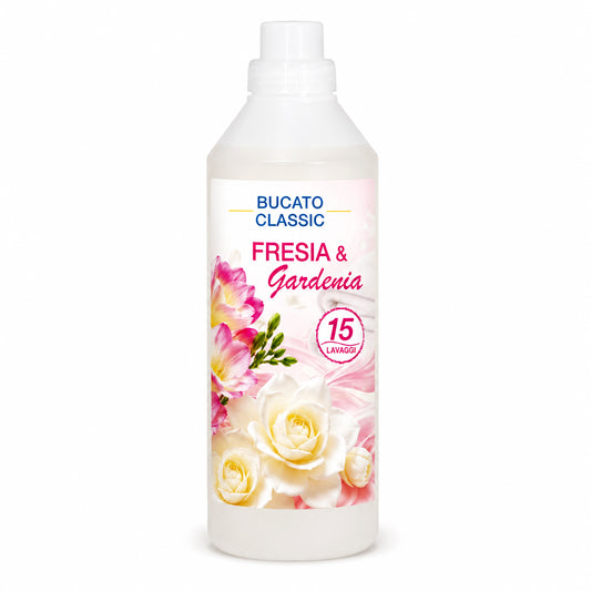 Detersivo lavatrice liquido Bucato Classic Fresia e Gardenia 1 litro per capi bianchi e colorati
