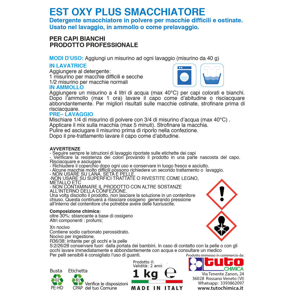 Est Smacchiatore Bucato Polvere Oxy Plus