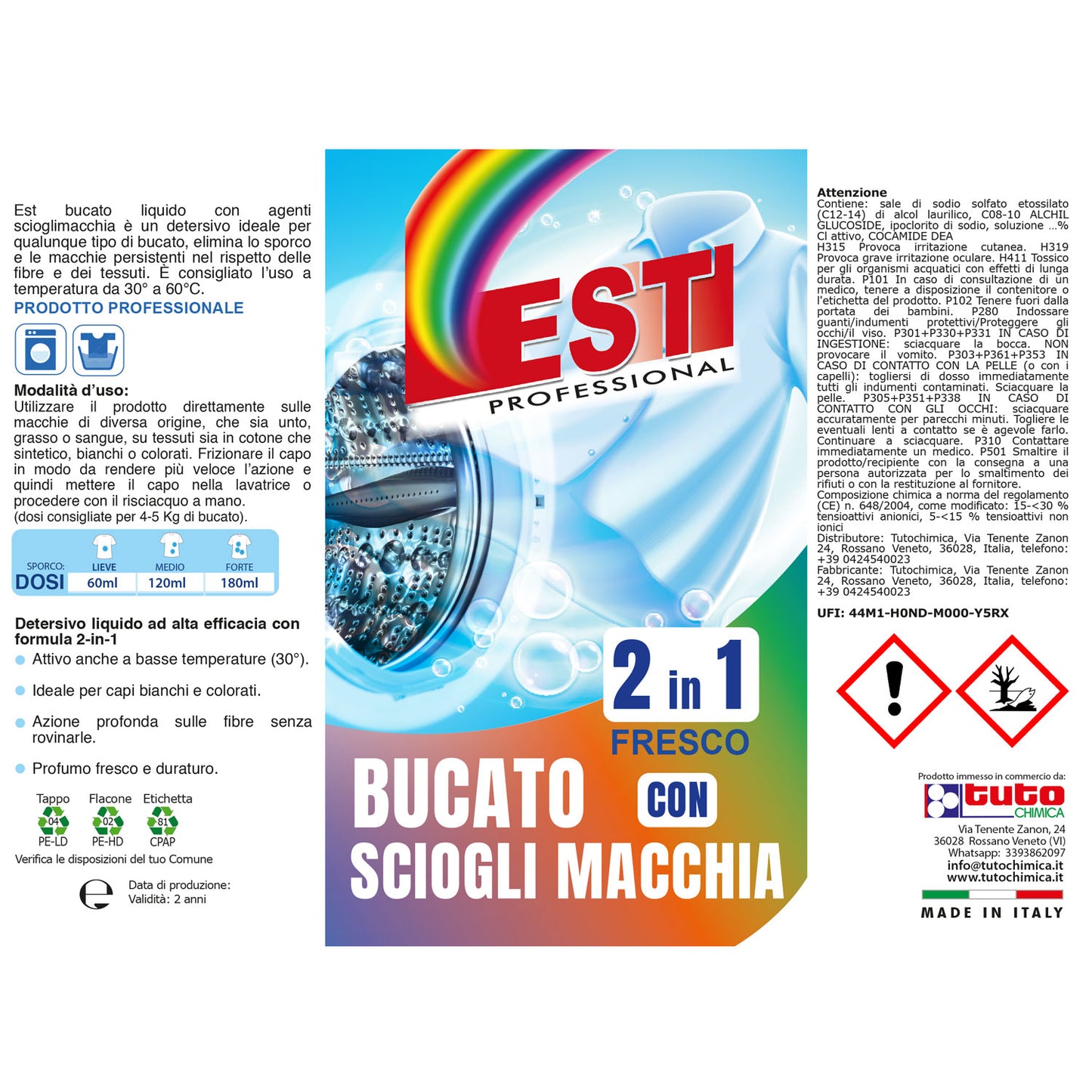 Est Detersivo Lavatrice con Sciogli Macchia