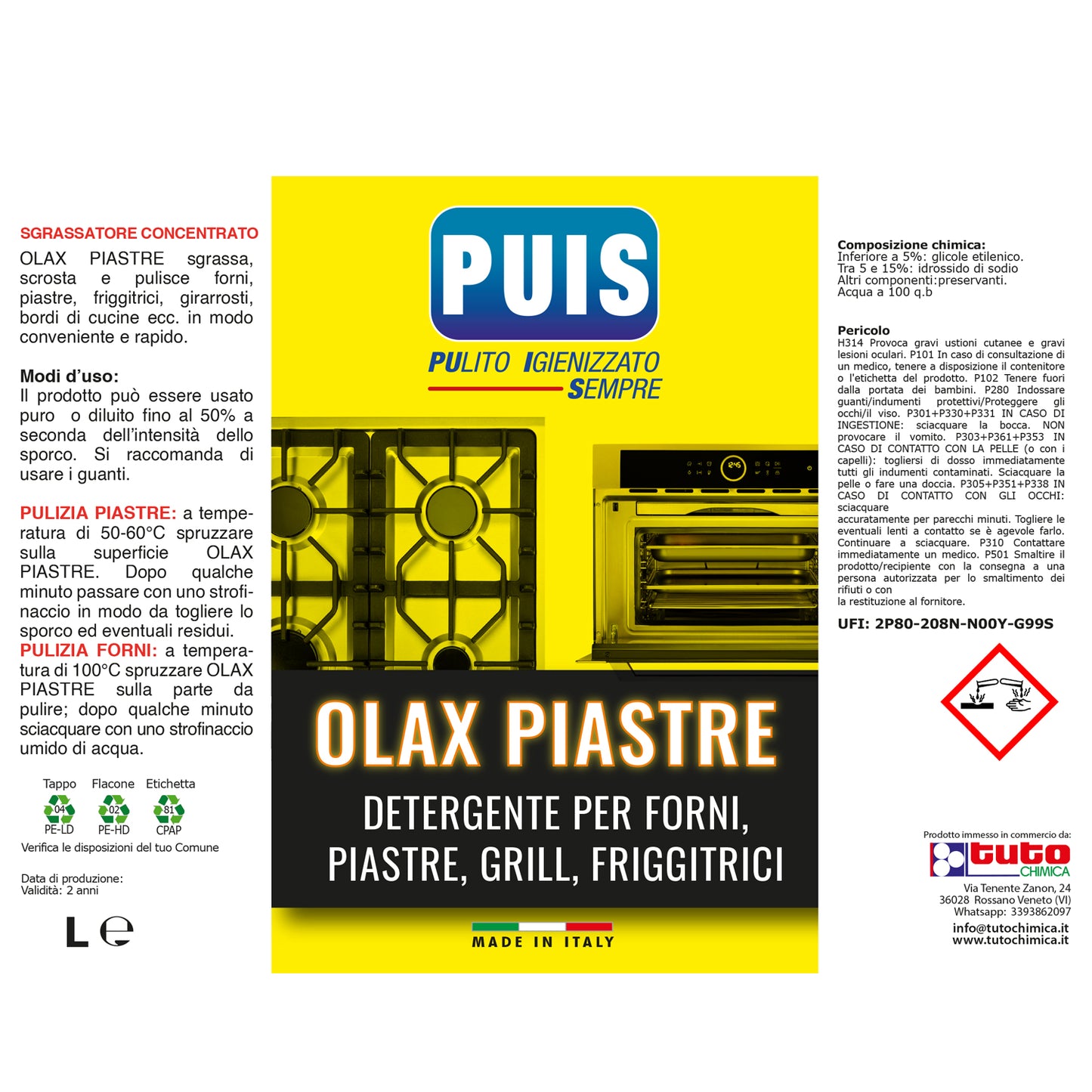 Olax piastre sgrassatore per forni piastre e grill