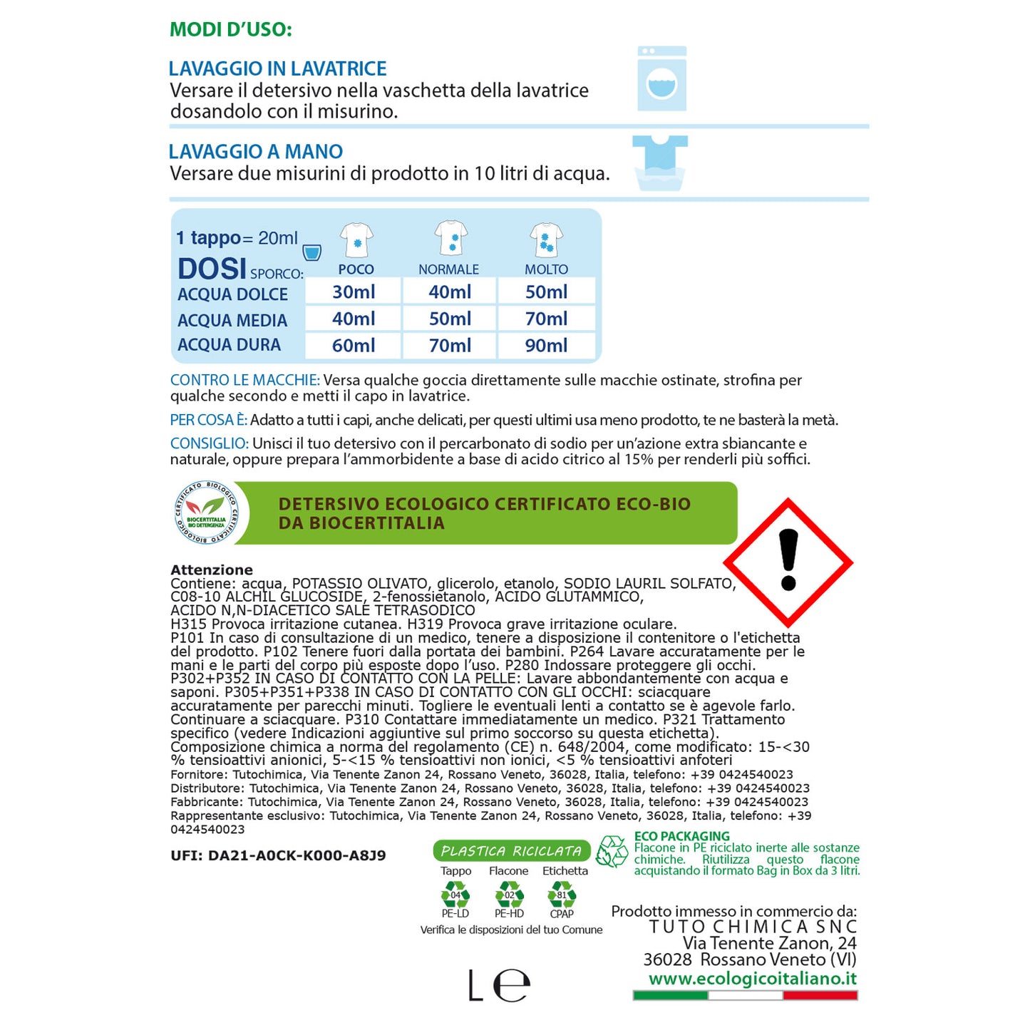 Detersivo lavatrice e bucato a mano Panni Puliti
