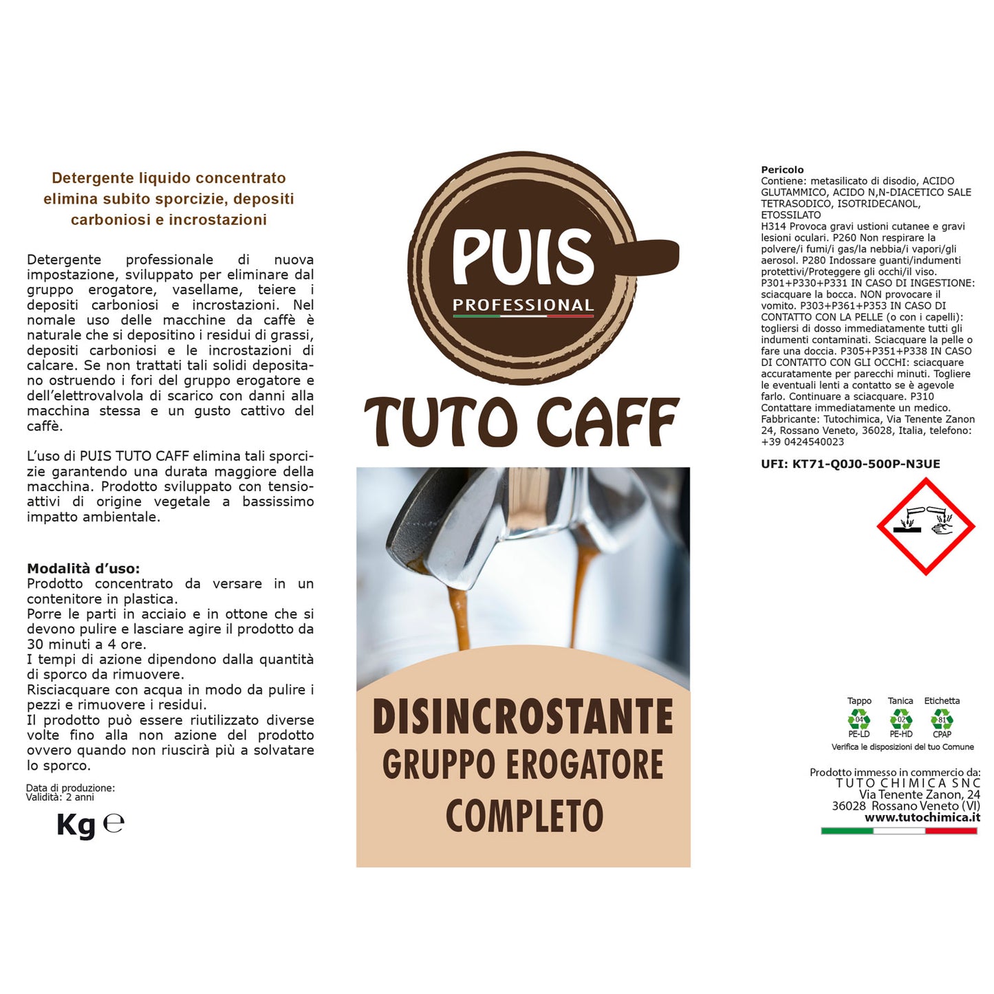 Puis Tuto caff disincrostante gruppo erogatore completo