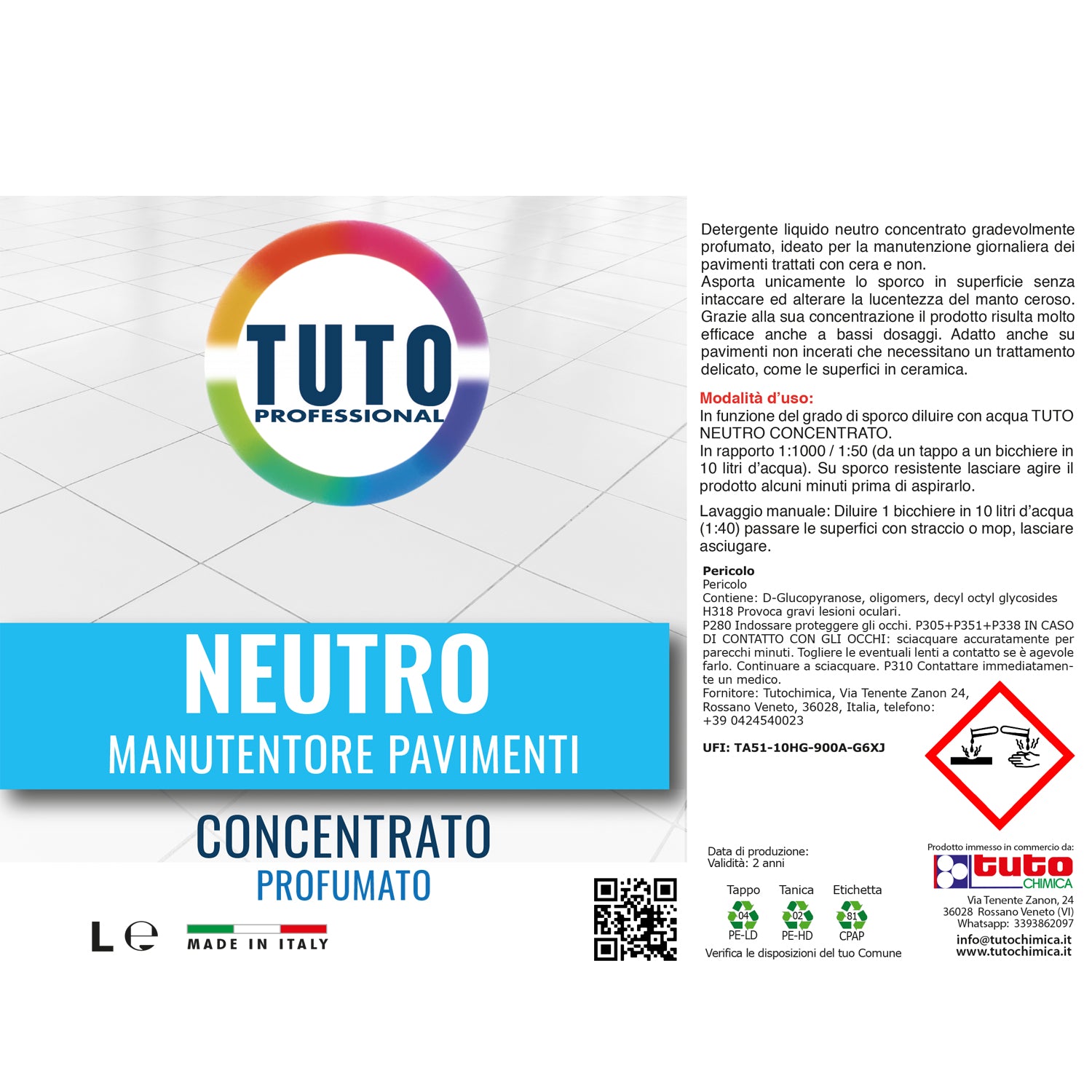 Tuto neutro detergente concentrato pavimenti