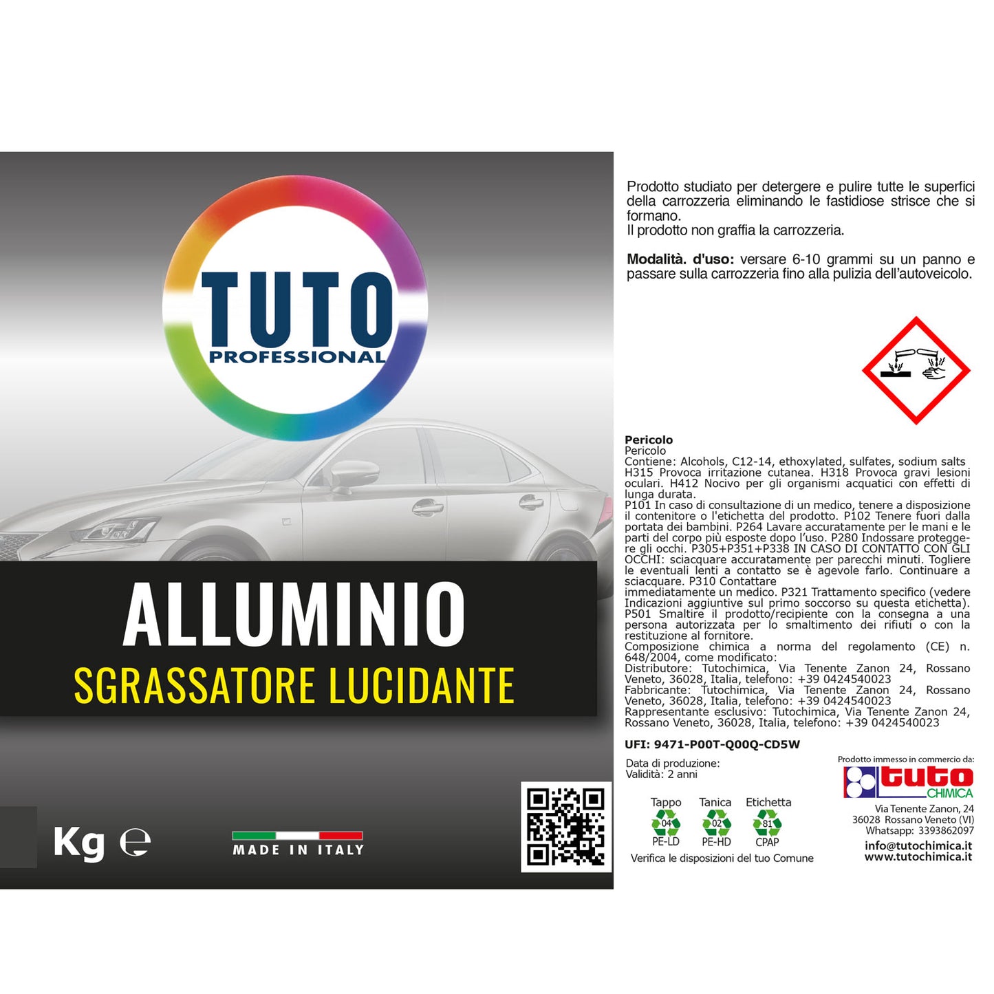Tuto alluminio sgrassatore lucidante