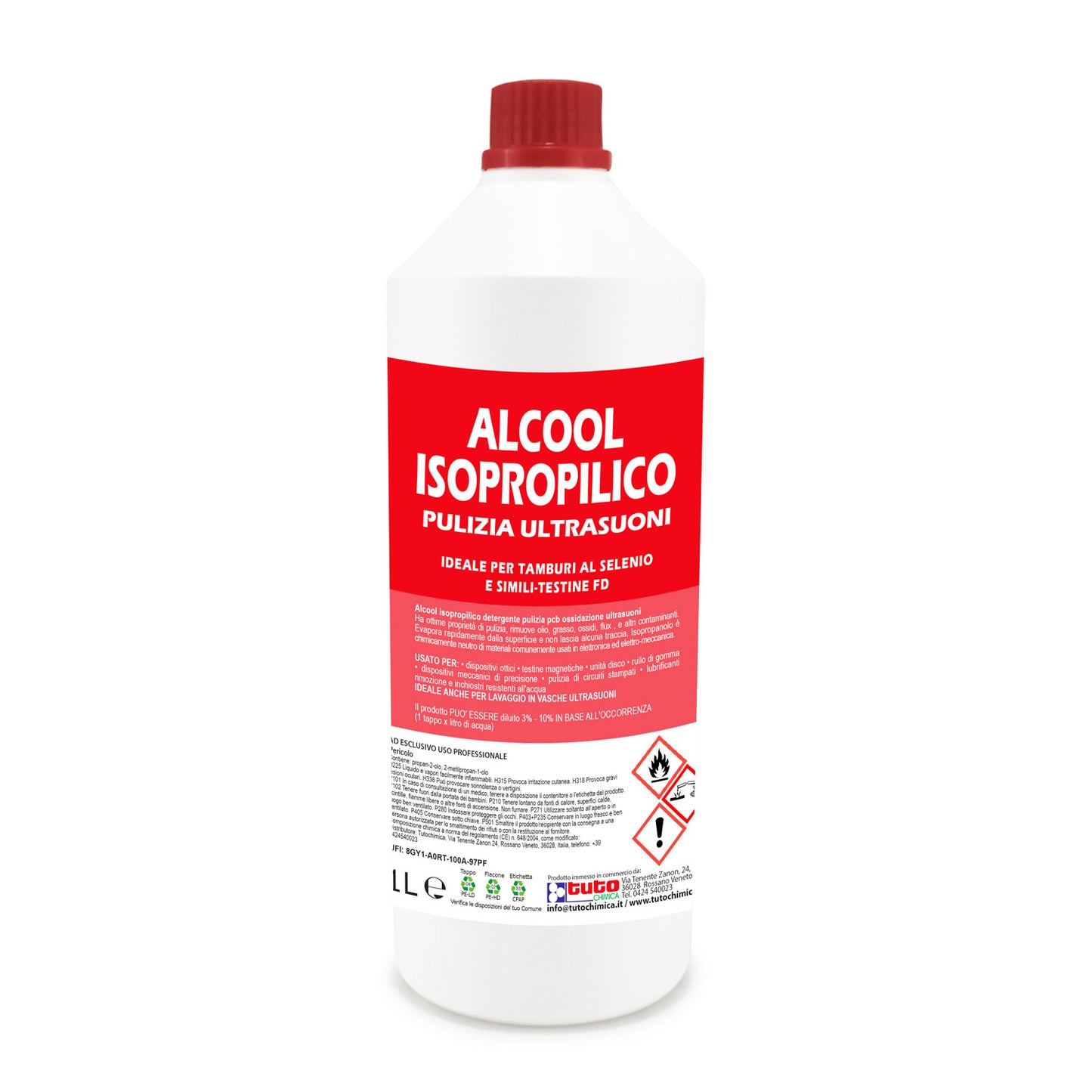 Alcool Isoproopropilico 1L,  Detergente Pulizia PCB Ossidazione Ultrasuoni