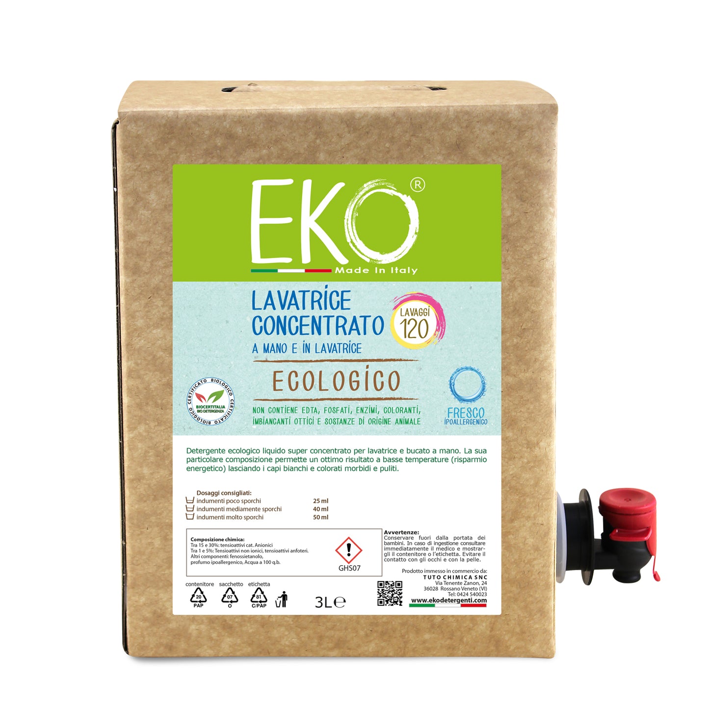 Eko detersivo ecologico lavatrice e  bucato a mano