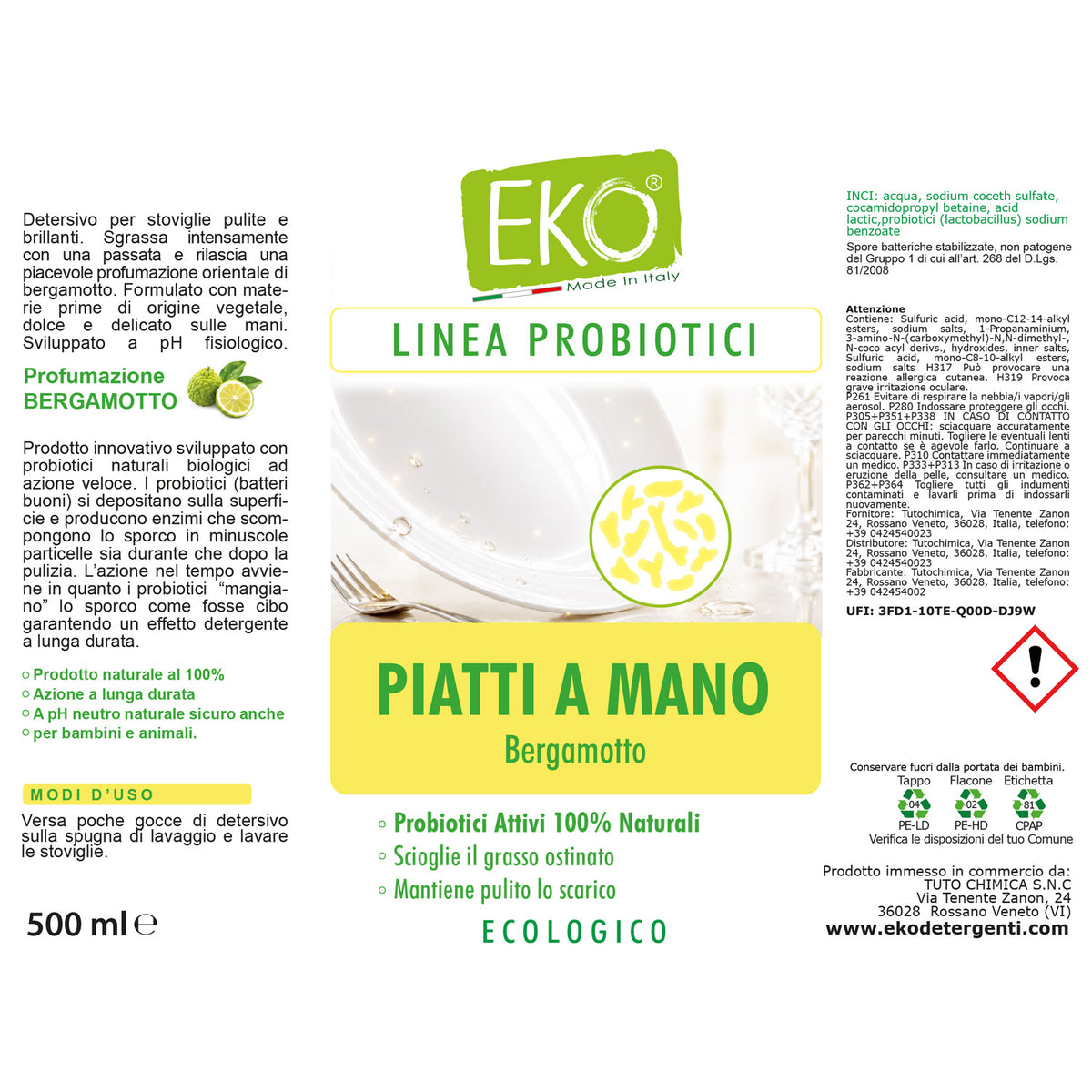 Eko Detersivo piatti con probiotici 500ml