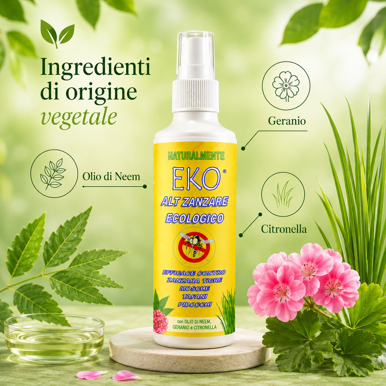 Repellente zanzare ecologico eko alt