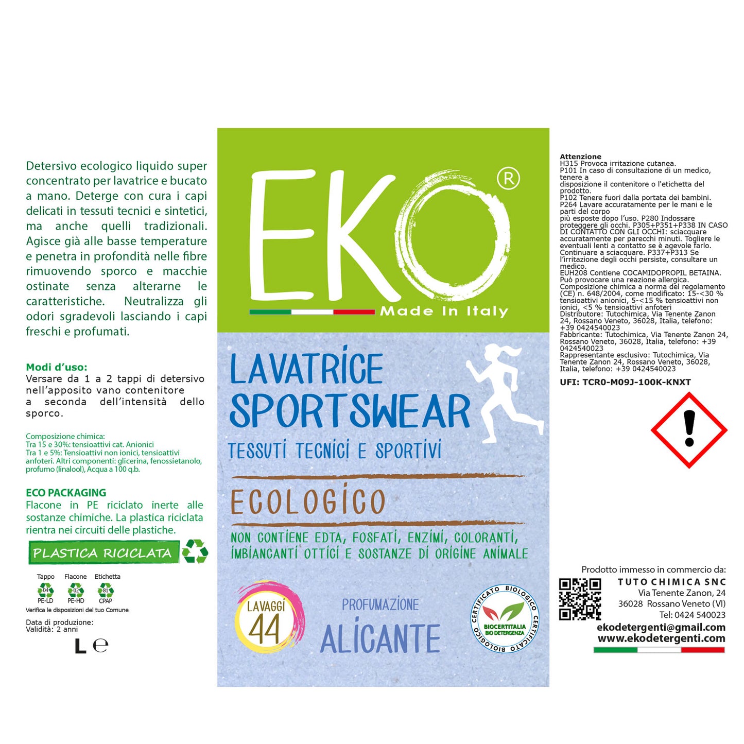 Eko Detersivo Lavatrice Sportswear