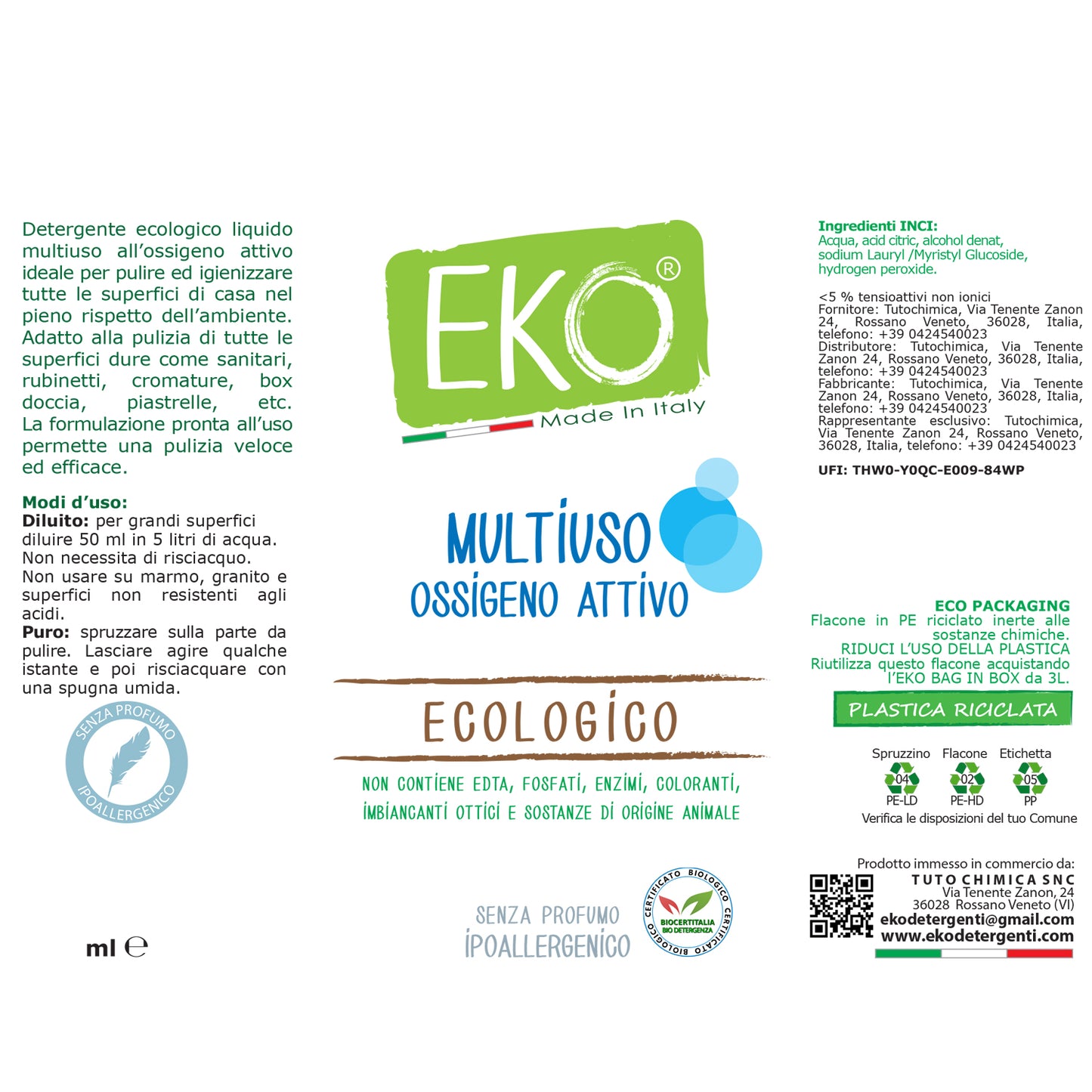 Eko multiuso all’ossigeno attivo ecologico