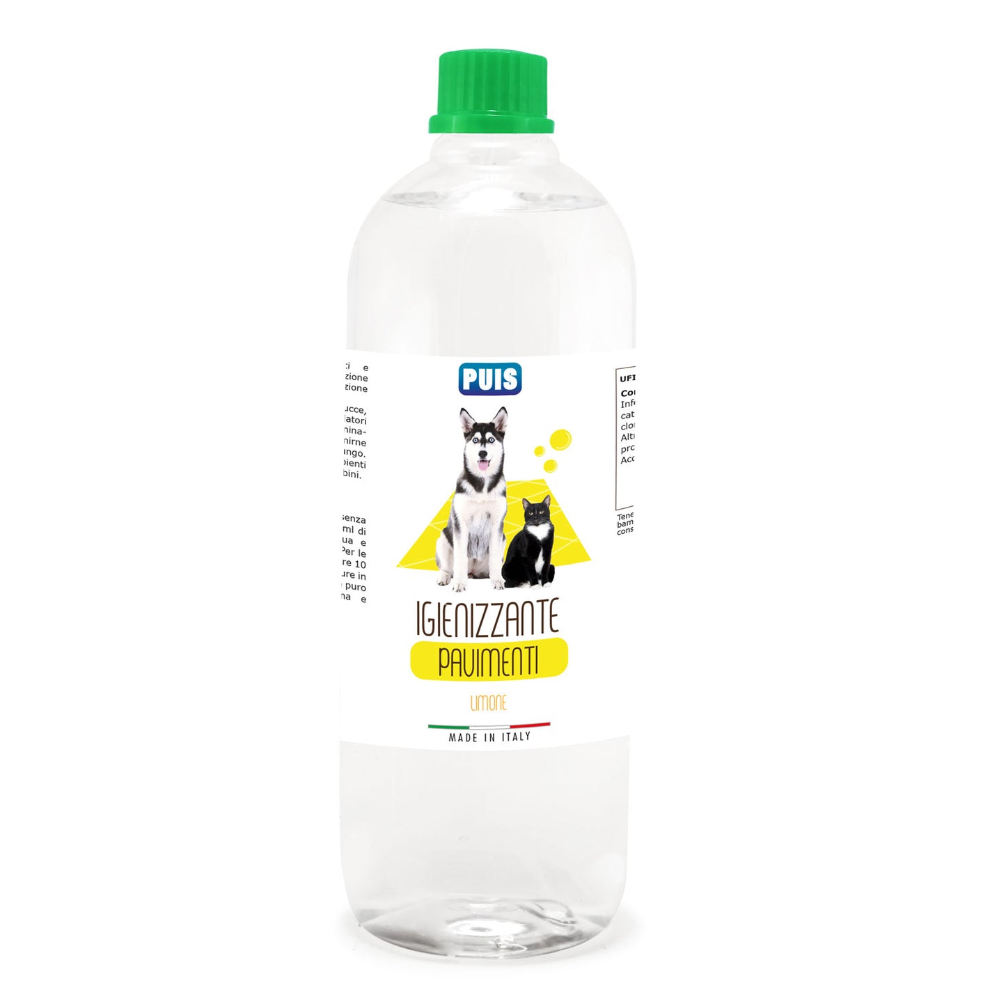 Puis Detergente Igienizzante Pavimenti - Per Animali Domestici, Elimina i Cattivi Odori - Profumo Limone
