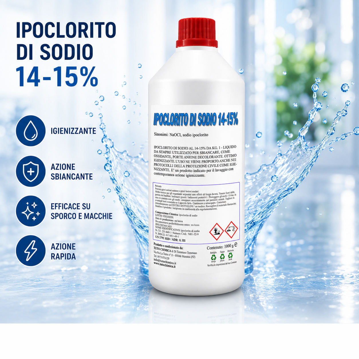 Ipoclorito di sodio 14/15%