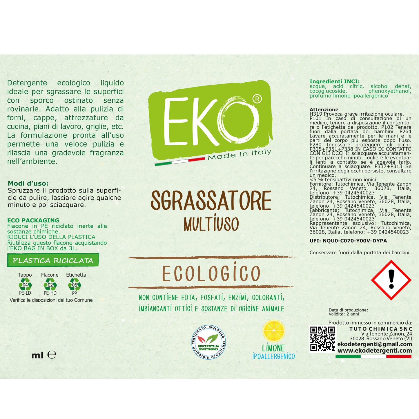 Eko sgrassatore multiuso ecologico