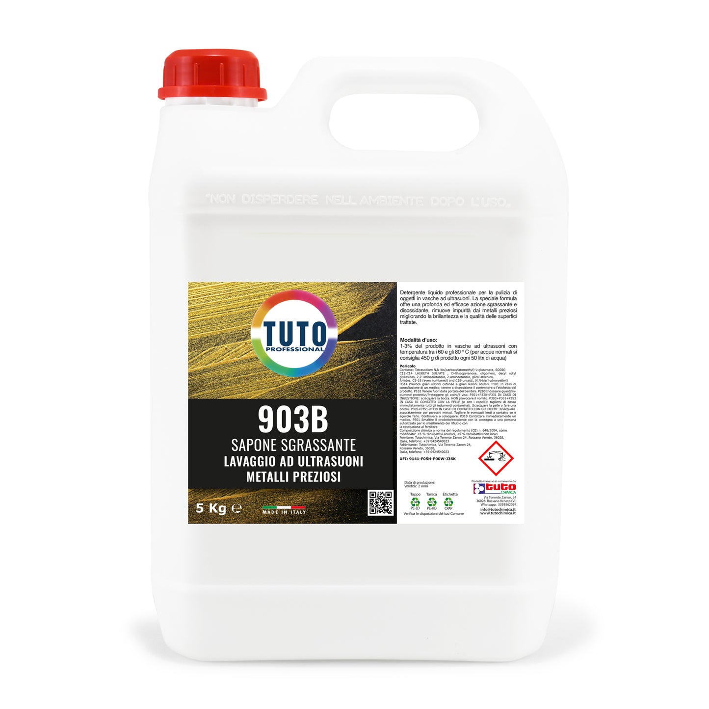 Sapone per ultrasuoni e buratti oro e argento