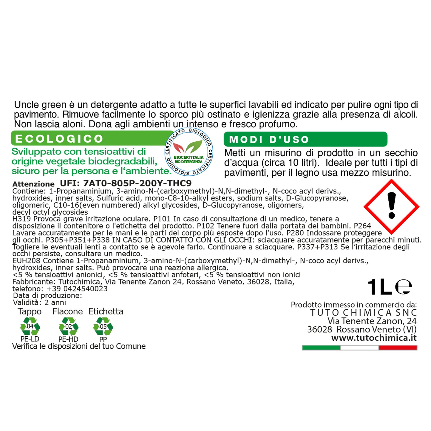 Uncle green detersivo pavimenti