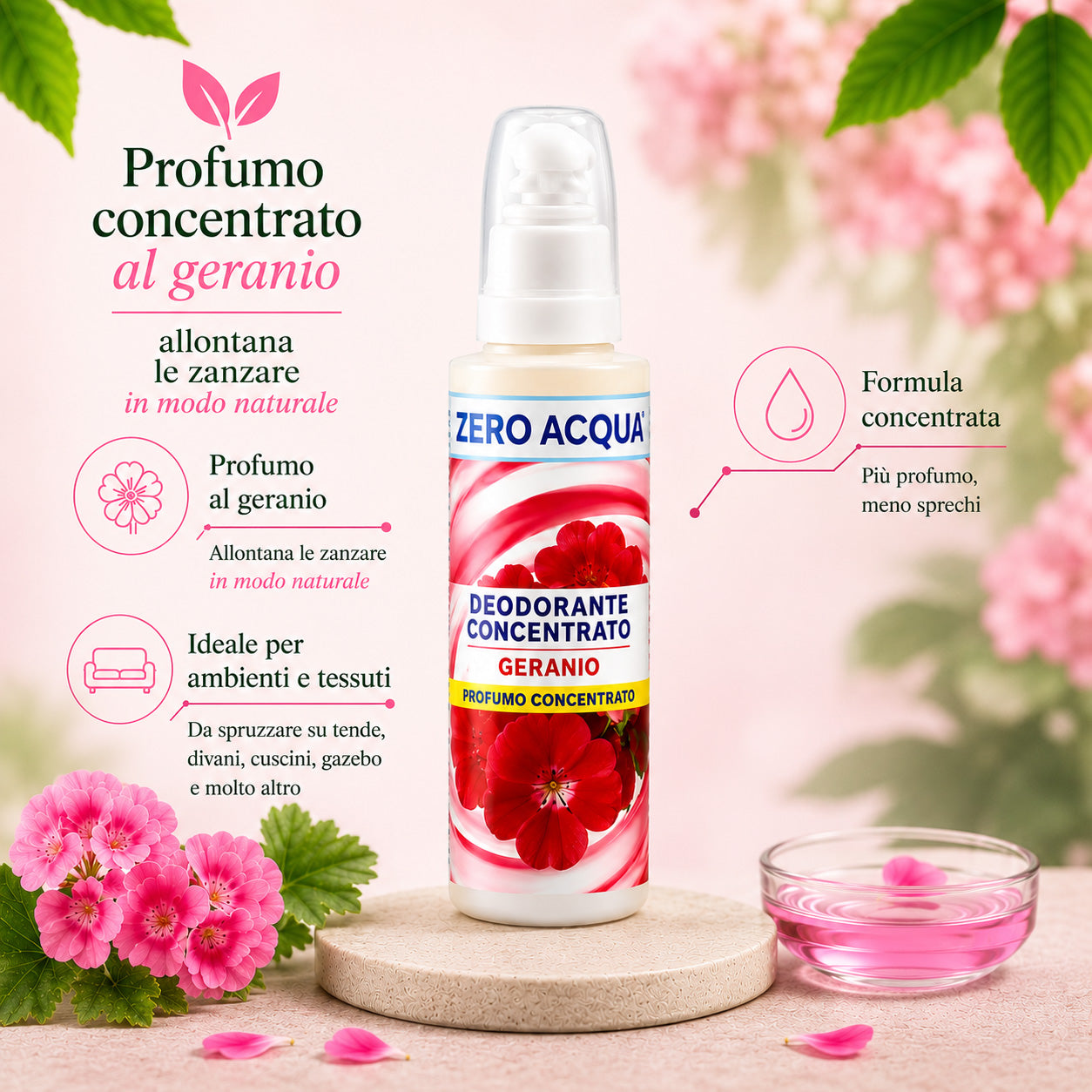 Deodorante Spray Ambiente Anti Zanzare al Geranio 120ml